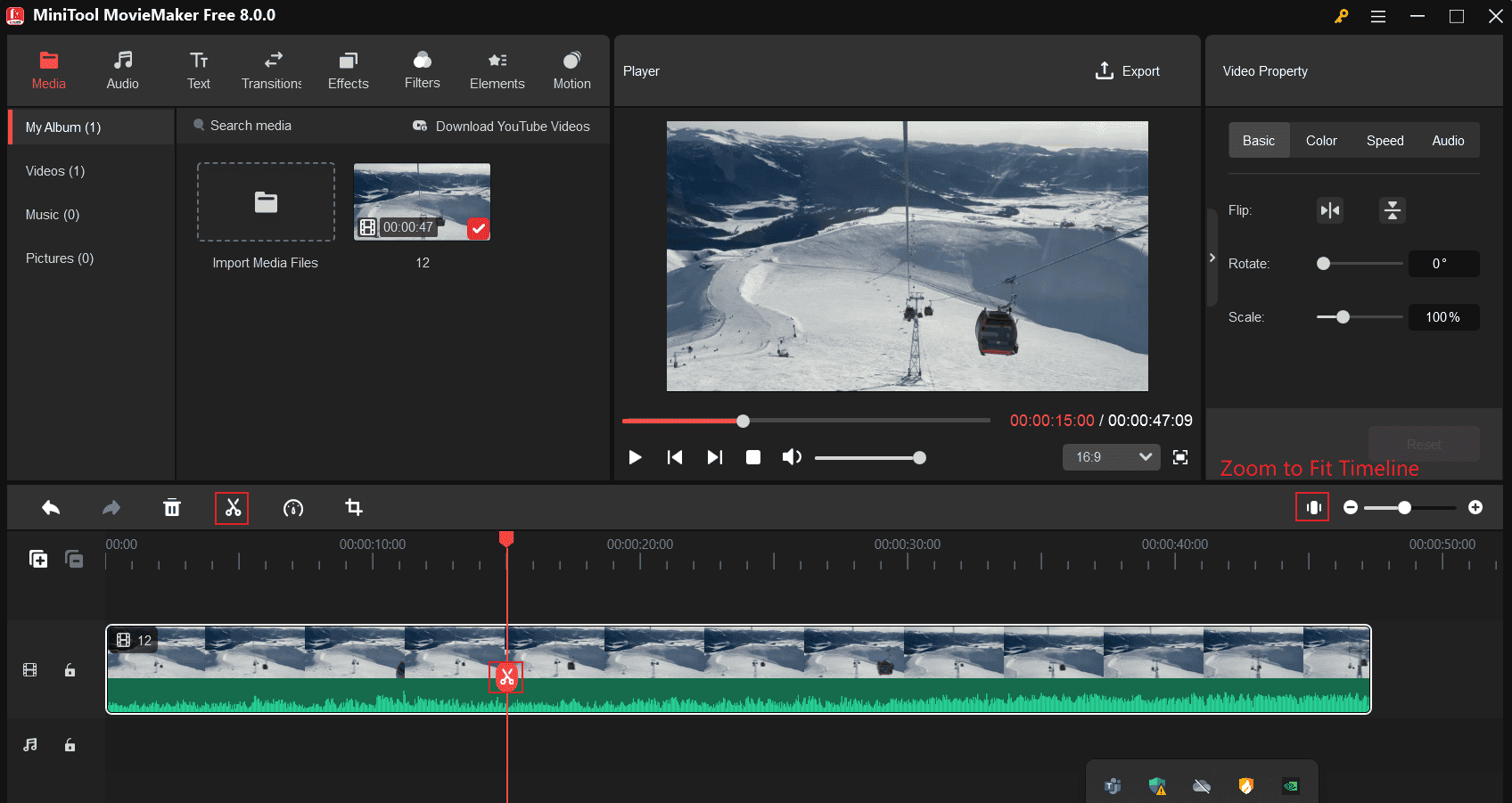 Video in MiniTool MovieMaker in Segmente aufteilen