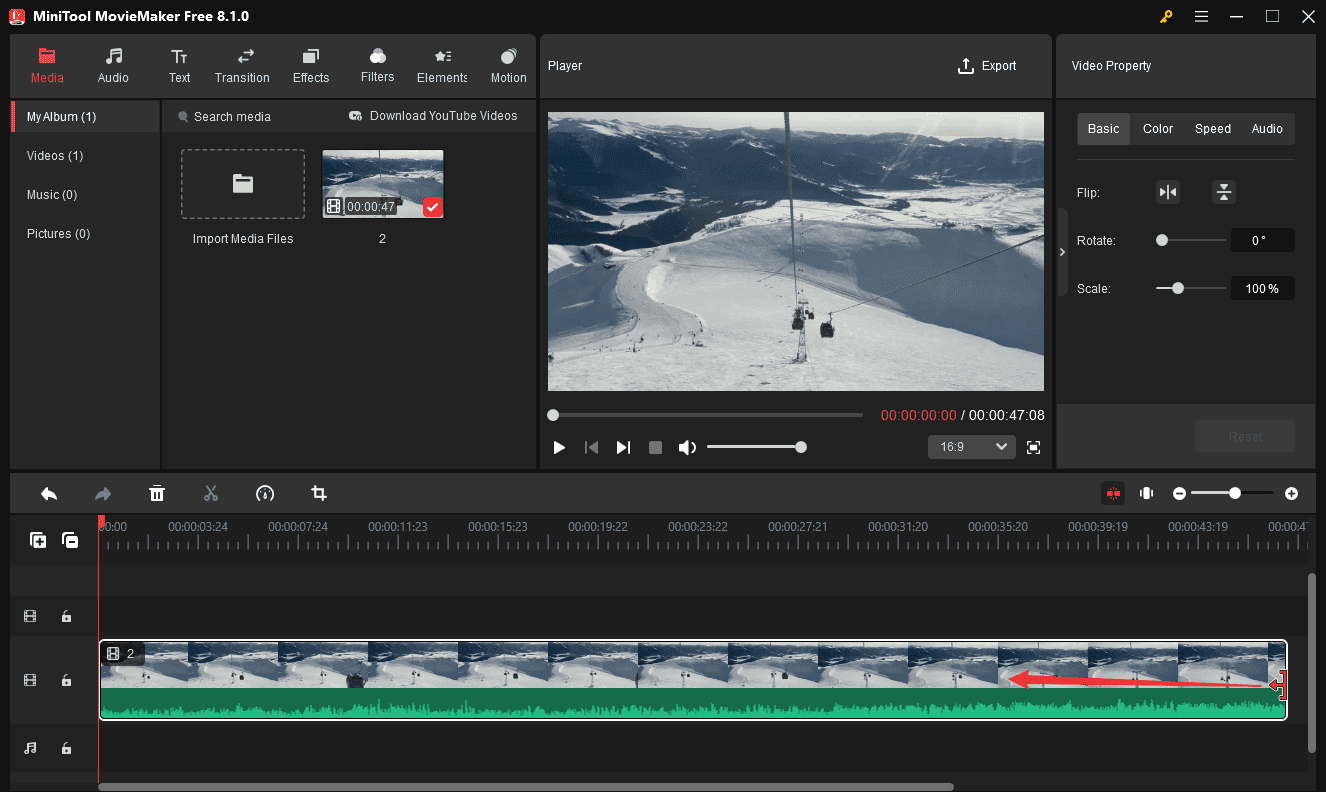 Trim your recording in MiniTool MovieMaker