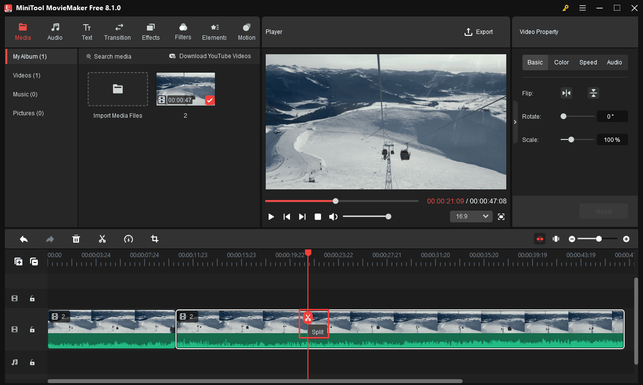 Split your recording in MiniTool MovieMaker