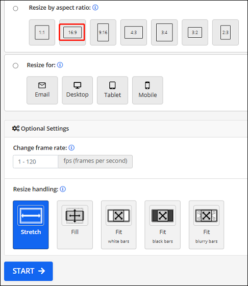 Decide how to resize the video with Video2Edit