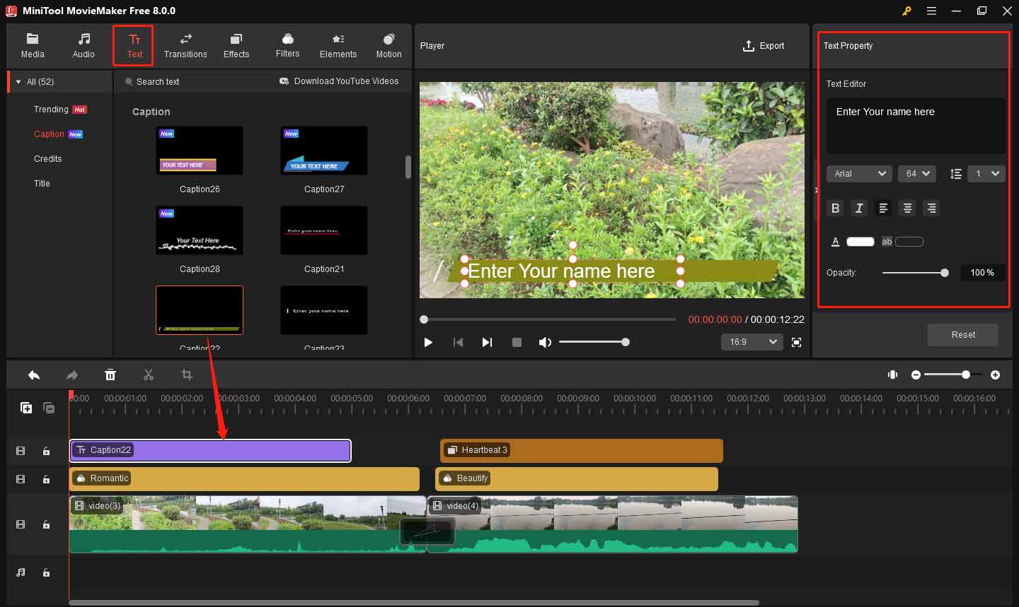 Add filter and effect to video in MiniTool MovieMaker