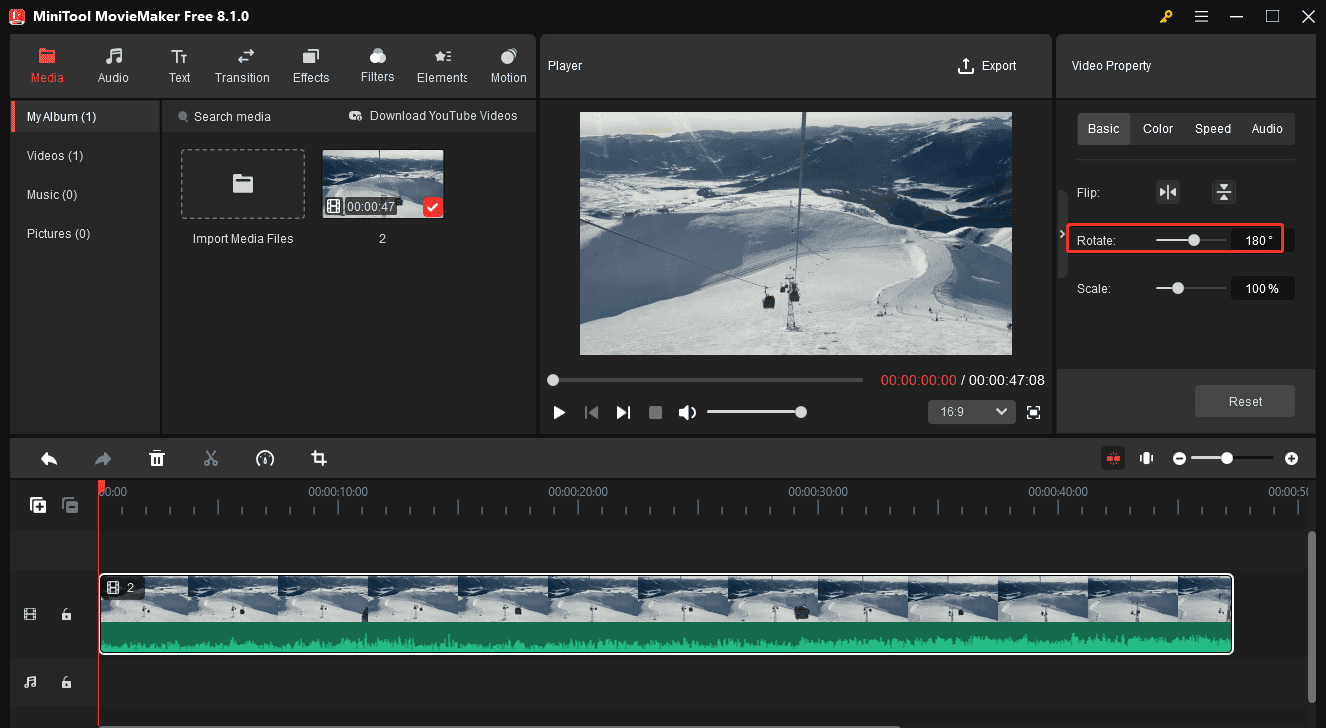 Rotate Zoom video in MiniTool MovieMaker