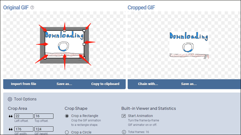 Online GIF Toolsを使ってGIFからウォーターマークを削除