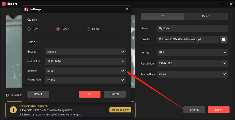 Export the edited project with MiniTool MovieMaker