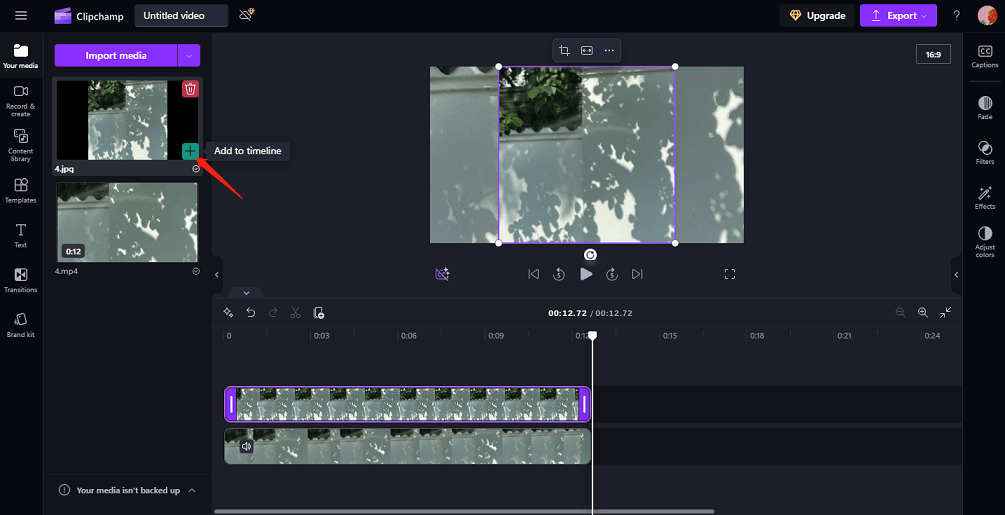Add video and image files to the timeline in Clipchamp