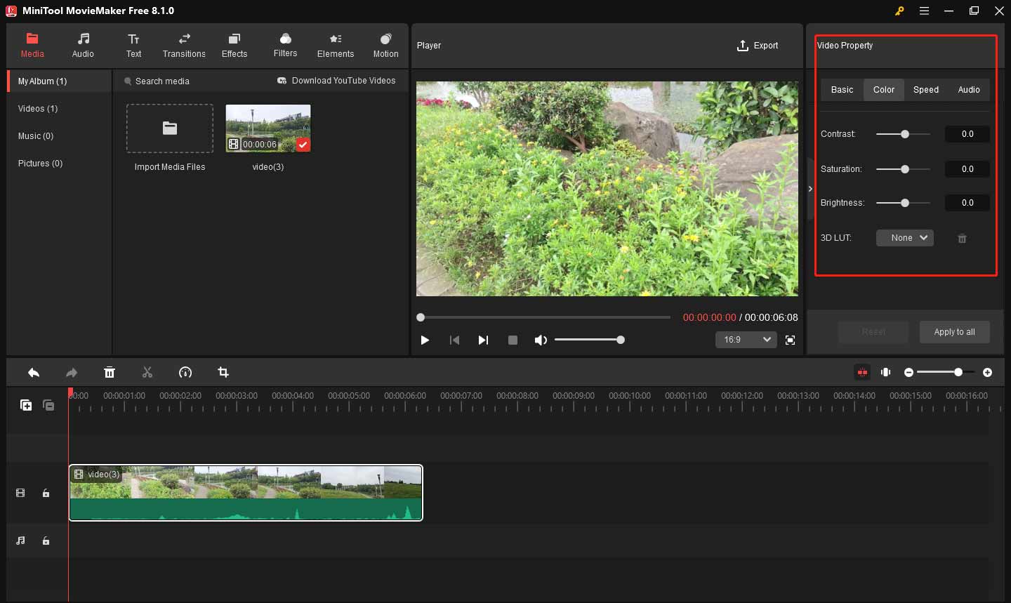 Modifier les propriétés de la vidéo dans MiniTool MovieMaker