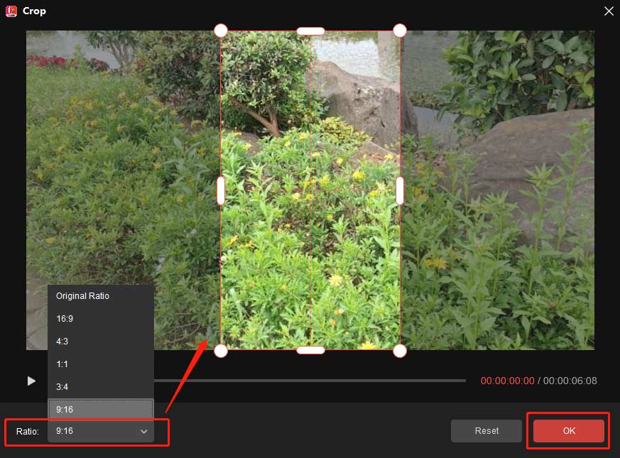 Crop the video in MiniTool MovieMaker