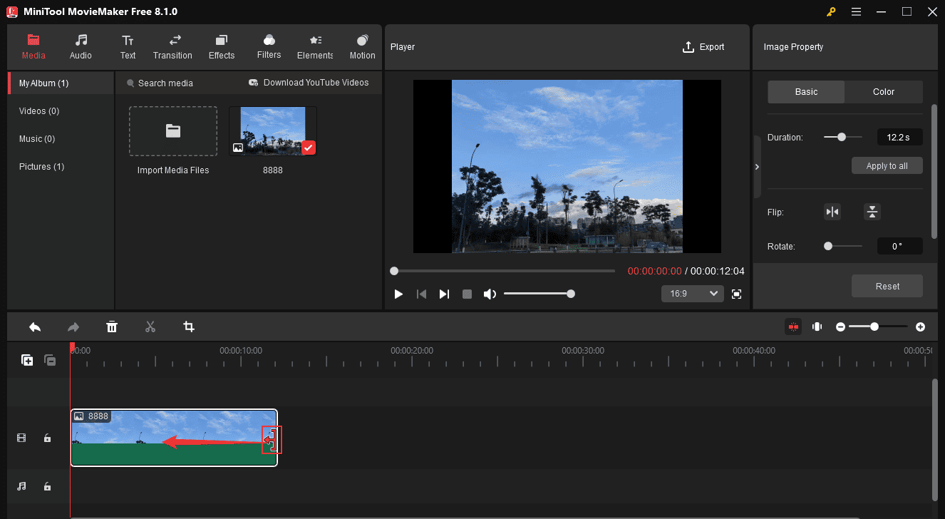 Trim a GIF in MiniTool MovieMaker