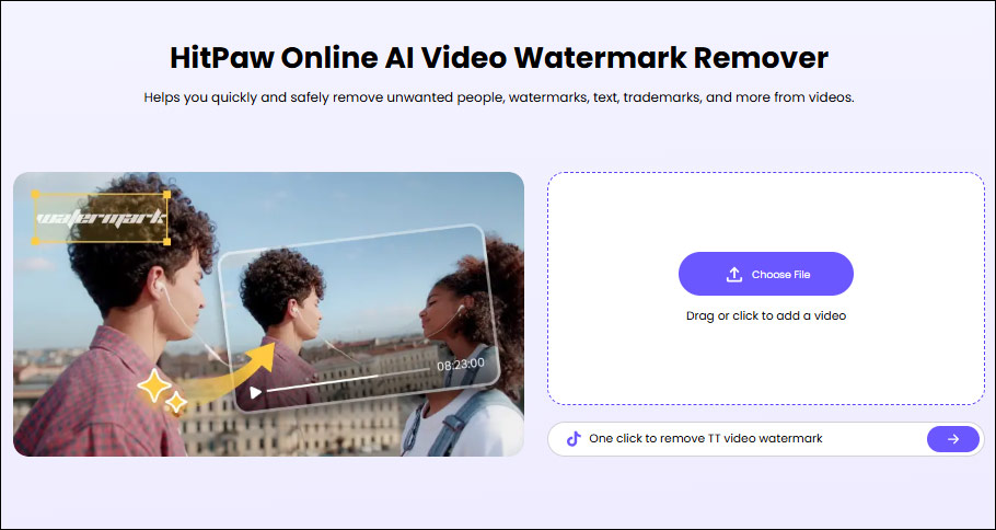 The interface of HitPaw Online Watermark Remover