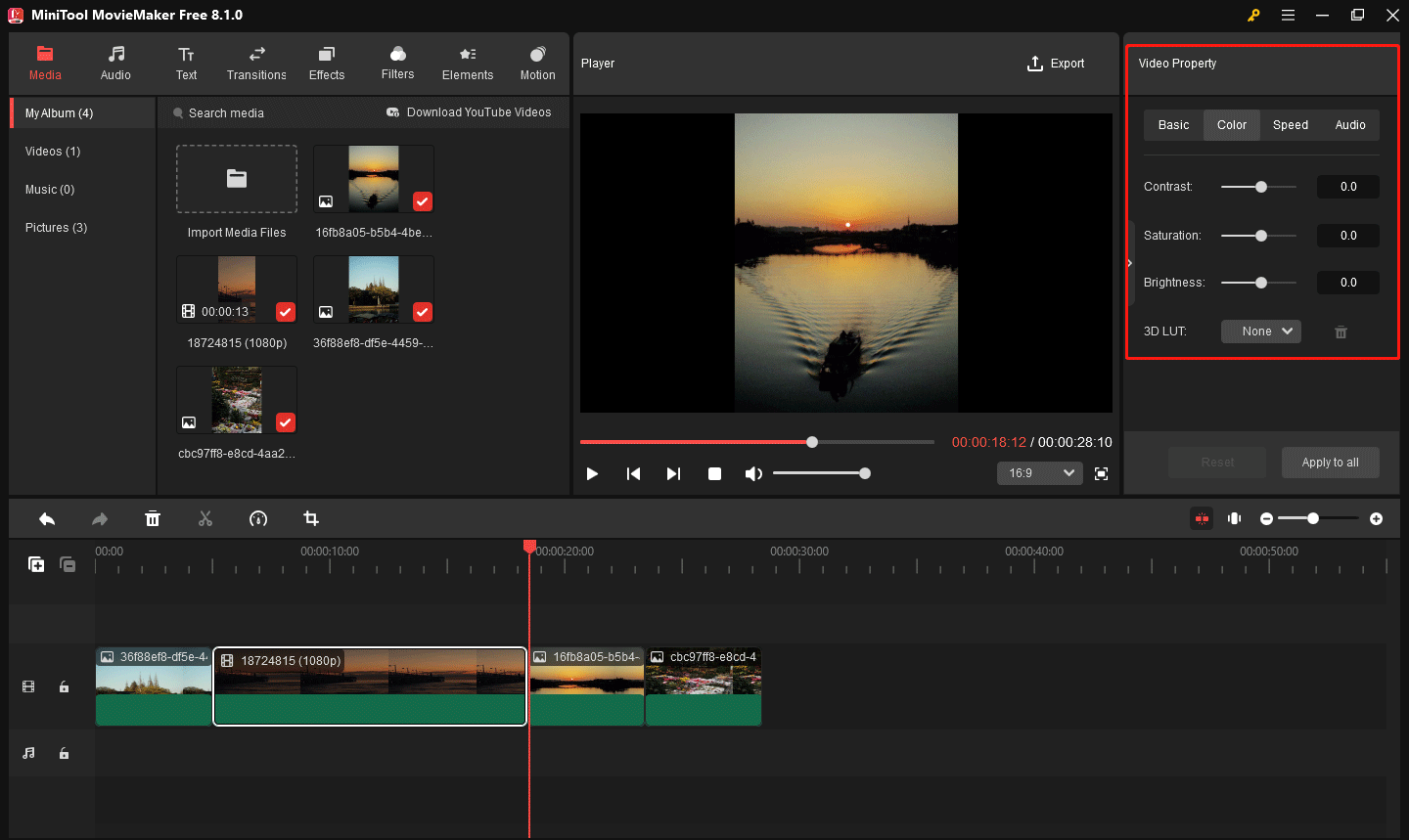 MiniTool MovieMakerのメインインタフェース