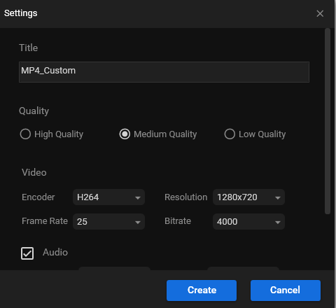 Create a custom MP4 format in MiniTool Video Converter