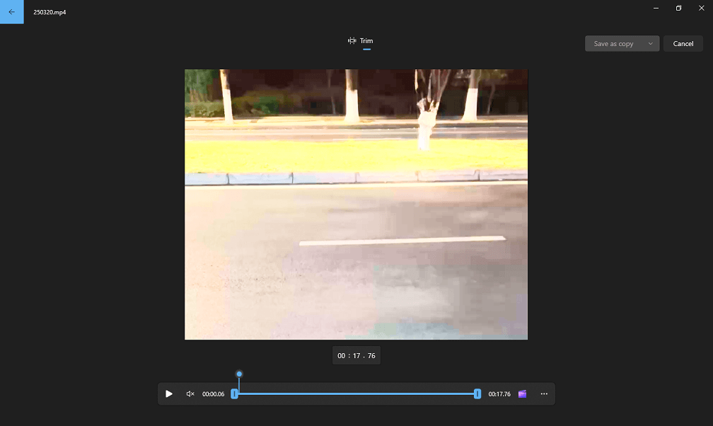 Trim video in Microsoft Photos