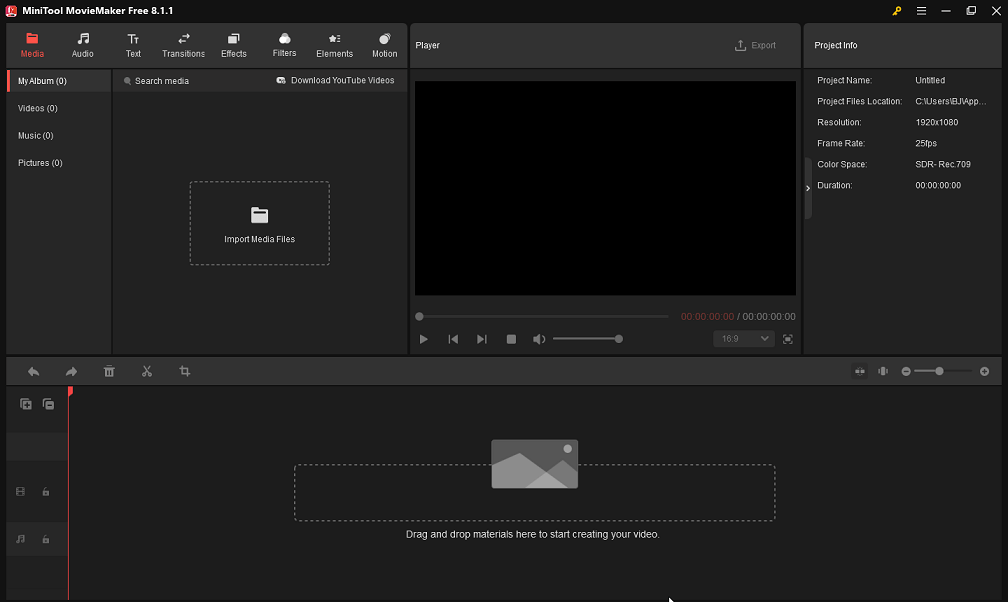 MiniTool MovieMaker’s editing interface