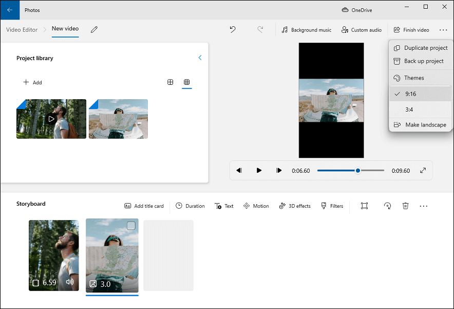 Modifier le rapport hauteur/largeur de la vidéo dans Microsoft Photos