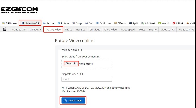 Subir un vídeo de GoPro a Ezgif