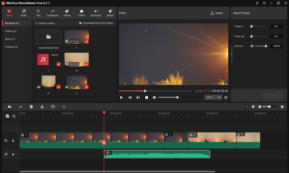 importar mídia para o MiniTool MovieMaker