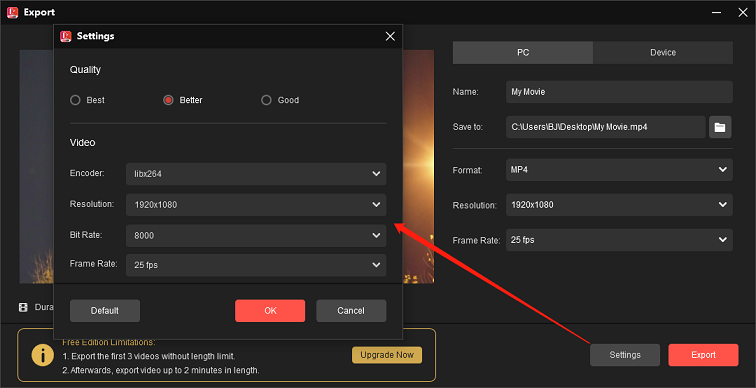 exportar vídeo do MiniTool MovieMaker