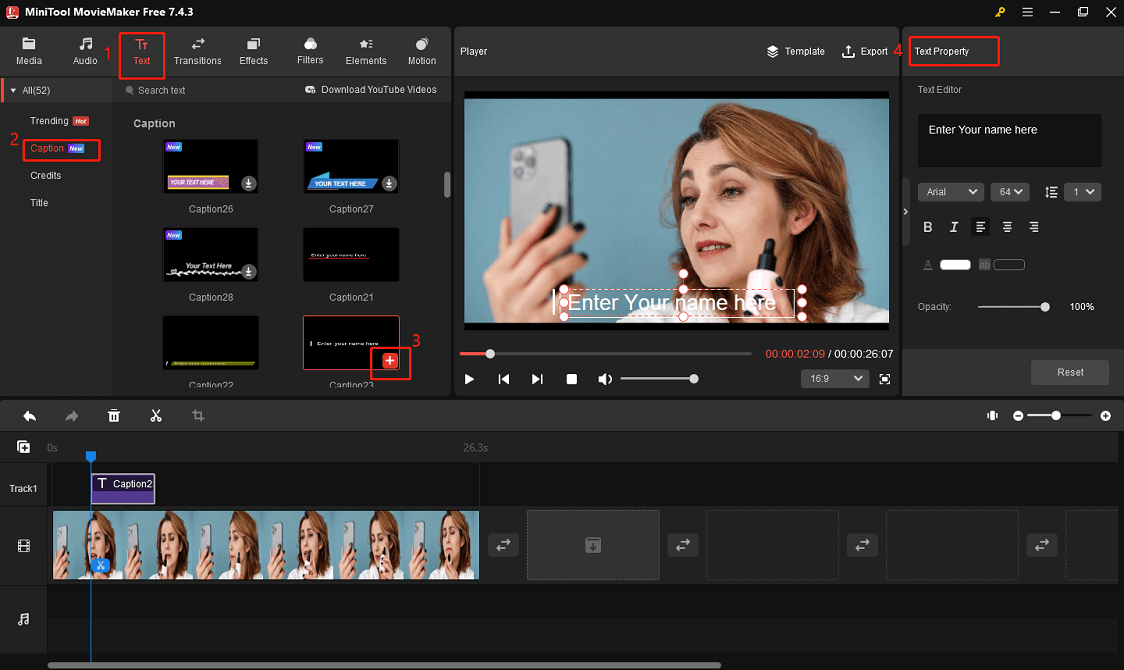 Hinzufügen von Untertiteln in MiniTool MovieMaker