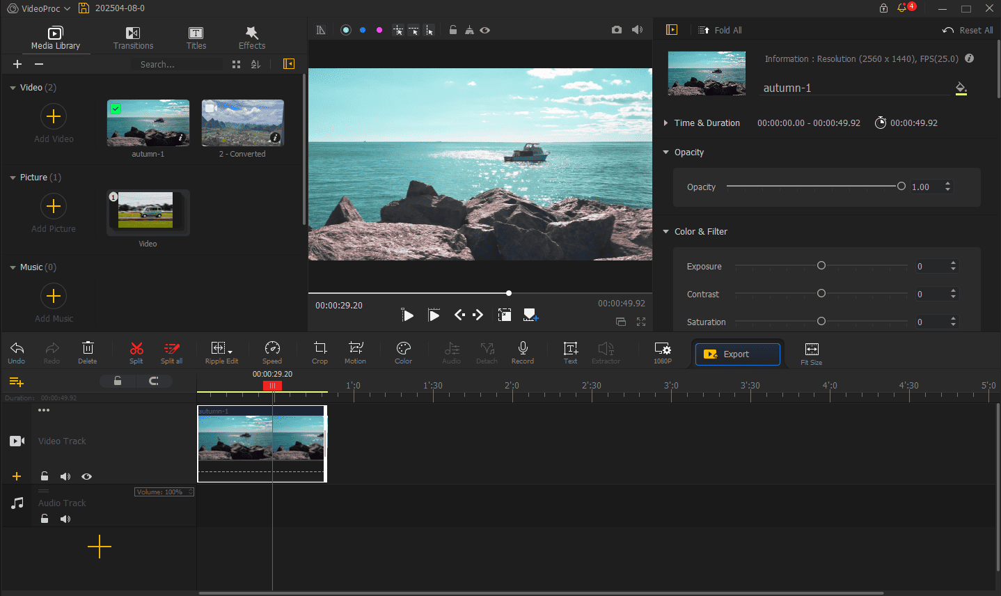 Main interface of VideoProc Vlogger