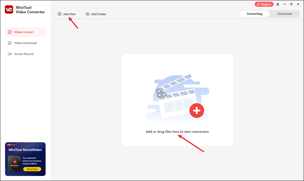 Import video that requires compression to MiniTool Video Converter
