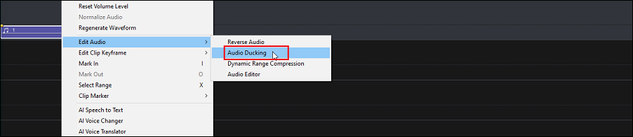 Navigate to Edit Audio > Audio Ducking in PowerDirector