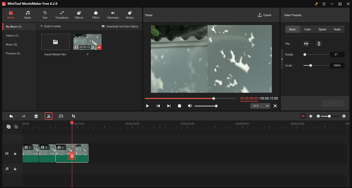 Split video into equal parts in MiniTool MovieMaker