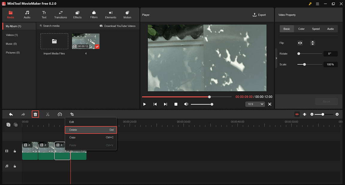 Remove any redundancy from the video in MiniTool MovieMaker