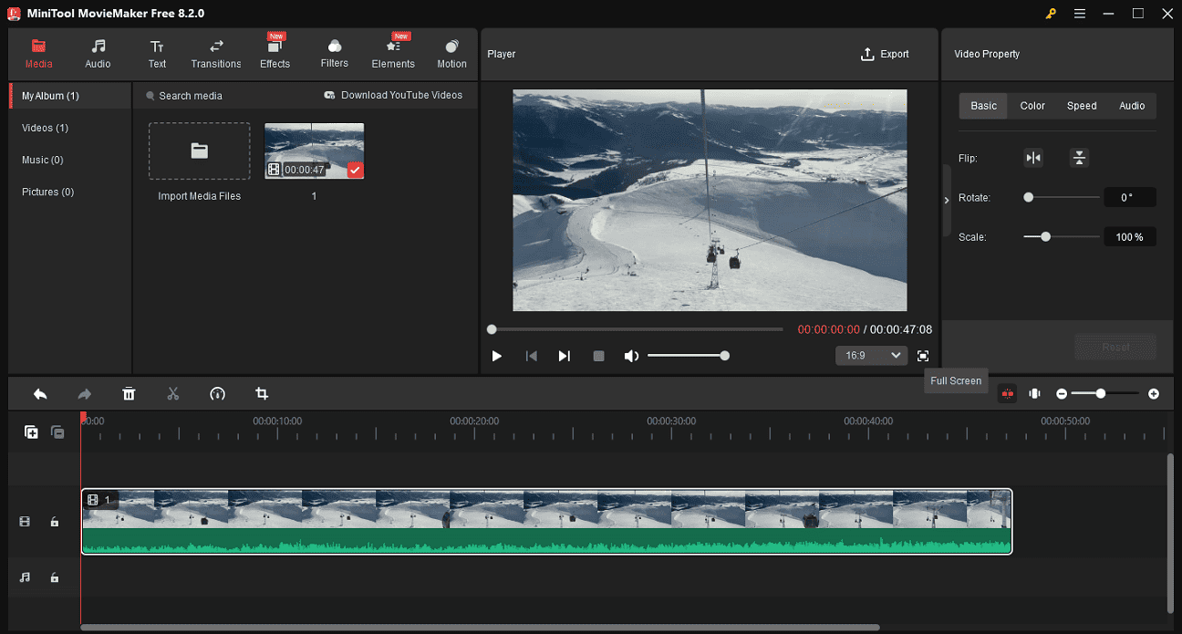 Play a VOB file in MiniTool MovieMaker