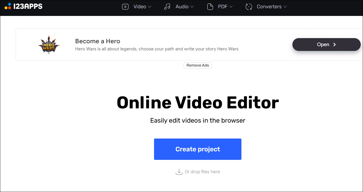 The official page of 123APP Video Cutter