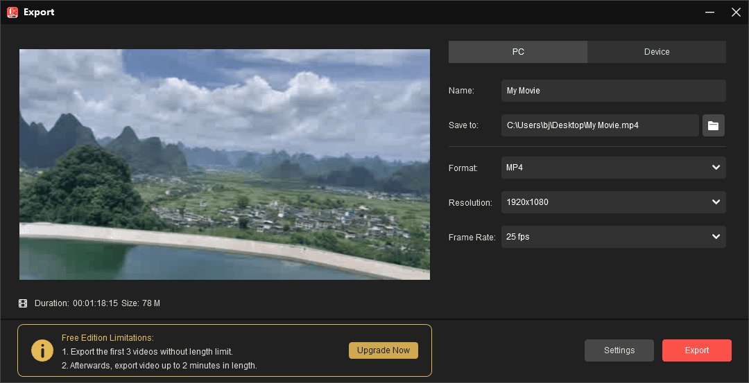 Video aus MiniTool MovieMaker exportieren
