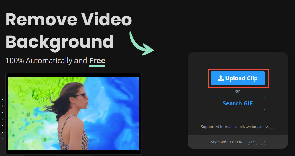 Click Upload Clip to add the target video