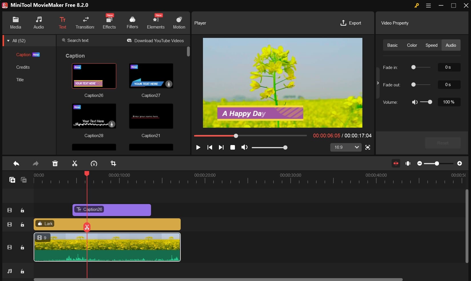 Edit the video in MiniTool MovieMaker