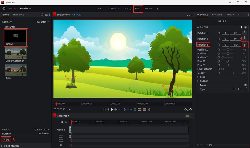 Lightworksを使ってWindowsで動画を回転