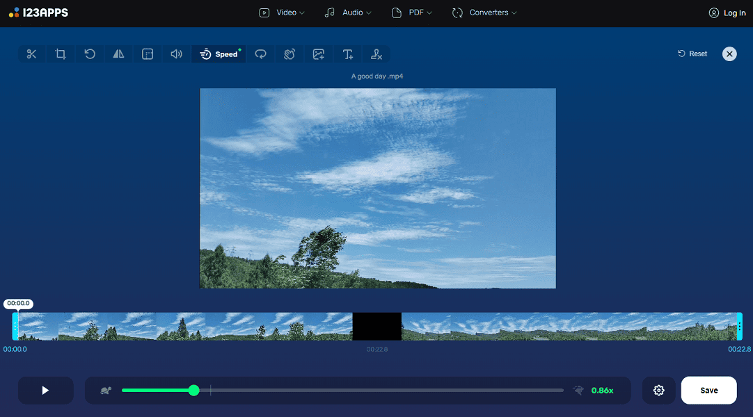 Slow down a screen recording with Online Video Cutter