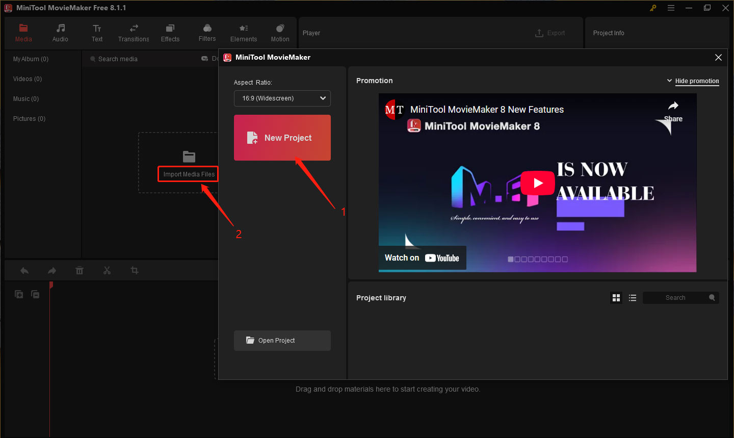 MiniTool MovieMakerでGoPro動画をプログラムにインポート