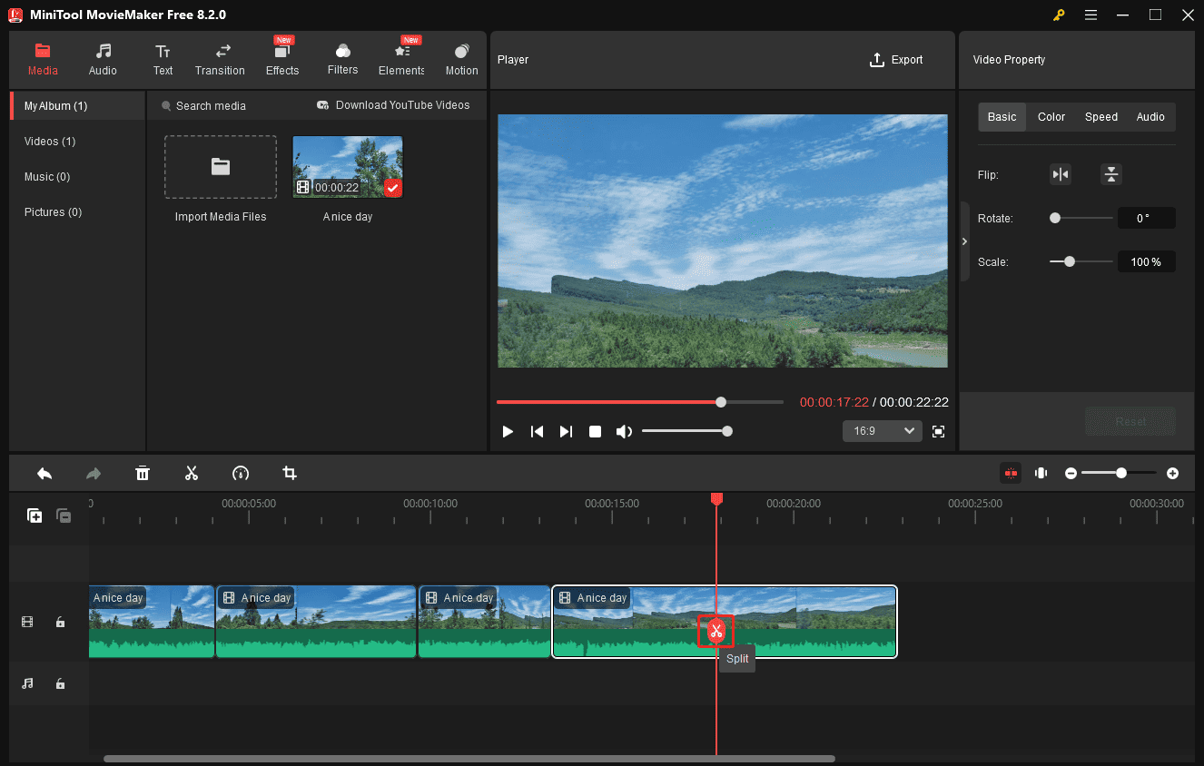 Split an MP4 video in MiniTool MovieMaker