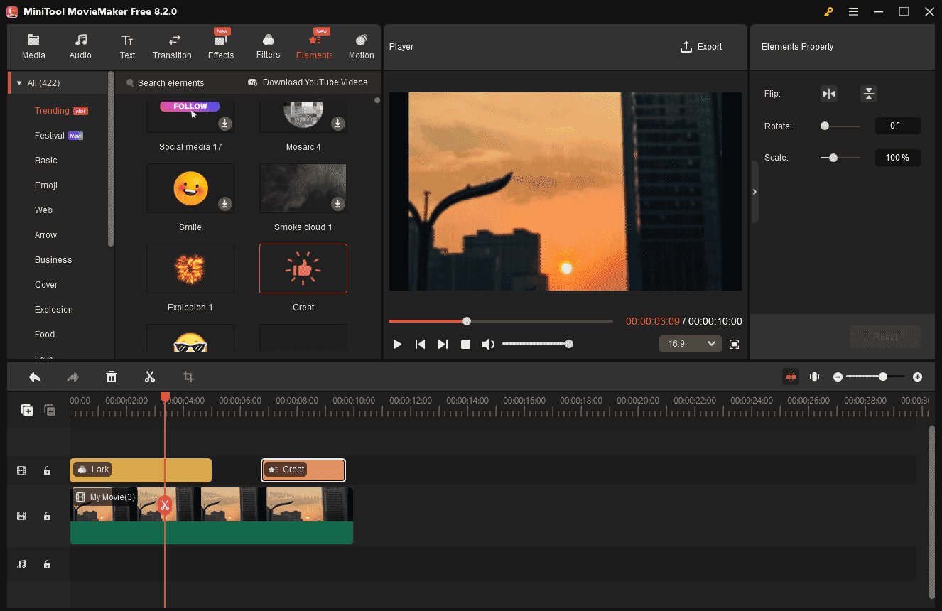 MiniTool MovieMakerで動画を編集