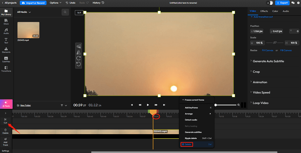 Flixierで動画を分割する