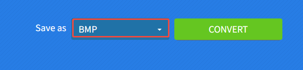 Click Save as and choose BMP from the list