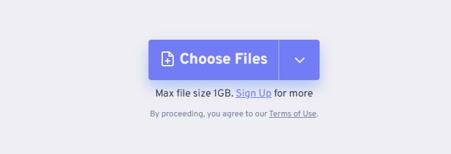Click Choose Files to load the TGA file you want to convert