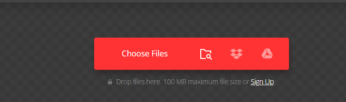 Click Choose Files to load the TGA file you want to convert