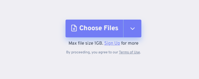 Click Choose Files to load the TGA file you want to convert