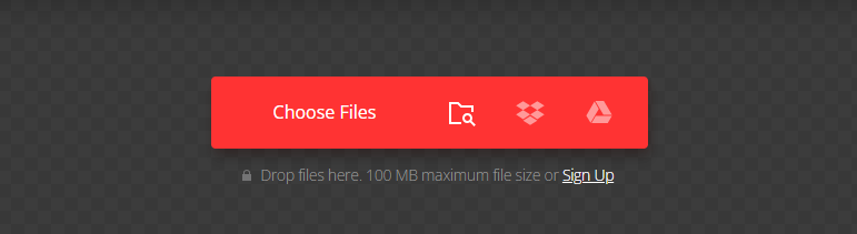 Click Choose Files to load the TGA file you want to convert