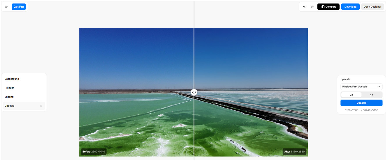 Upscale image to 4K using Pixelcut