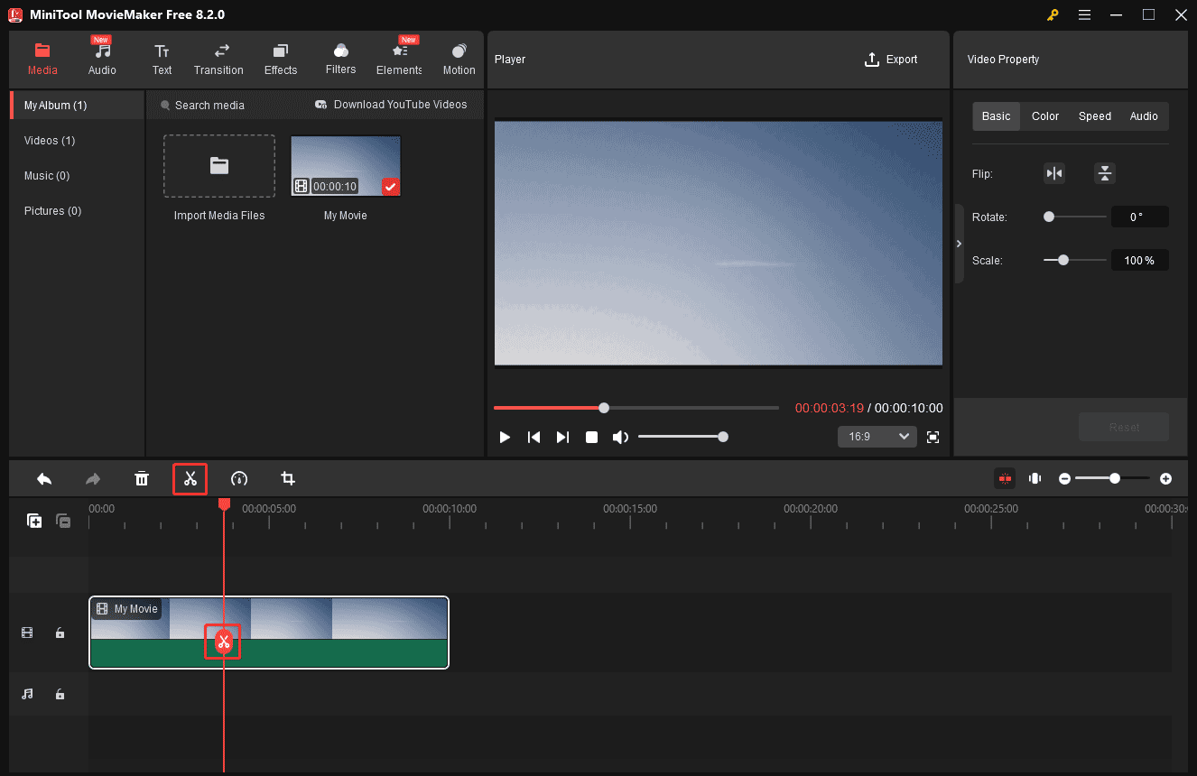 MiniTool MovieMakerでWMV動画を複数の部分に分割