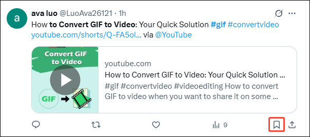 Click the Bookmark button to bookmark the post