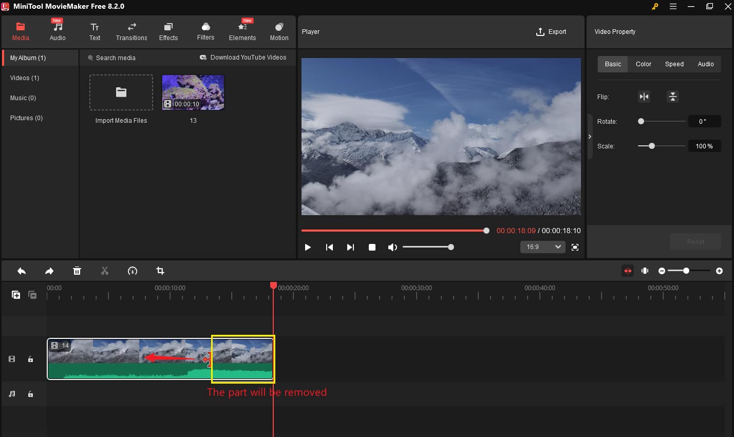 Découper une vidéo dans MiniTool MovieMaker