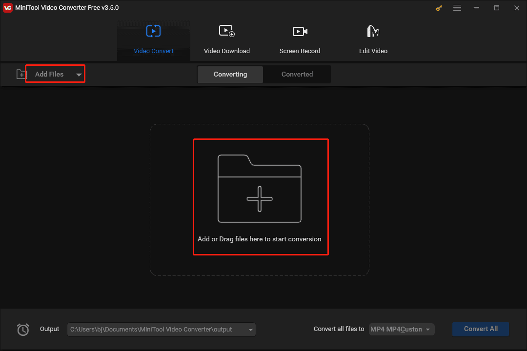 Abra su vídeo en MiniTool Video Converter