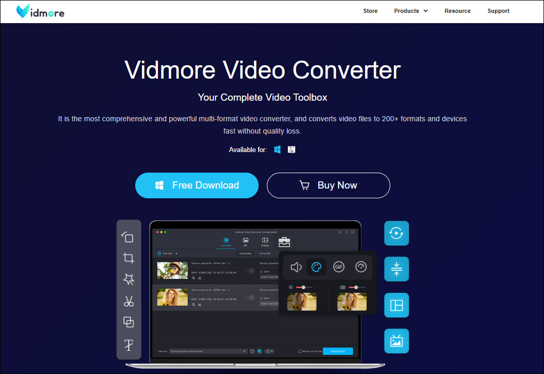 The official page of Vidmore Video Converter