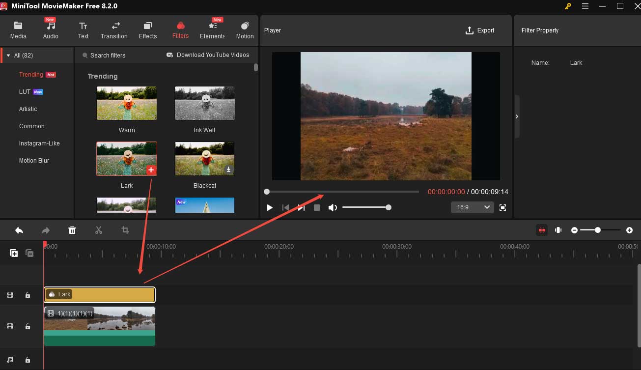 Couvrir la vidéo avec un filtre